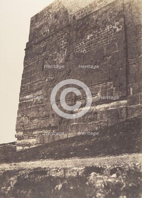 Jérusalem, Enceinte du Temple, Face Est de l'angle Sud-Est, 1854. Creator: Auguste Salzmann.