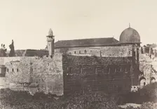 Jérusalem, Enceinte du Temple, Face sud de l'angle Sud-Est, 1854. Creator: Auguste Salzmann