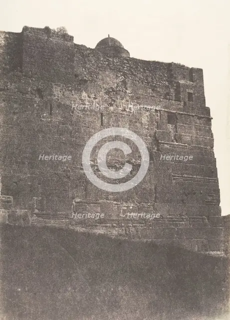 Jérusalem, Enceinte du Temple, Face Sud de l'angle Sud-Est, 1854. Creator: Auguste Salzmann.