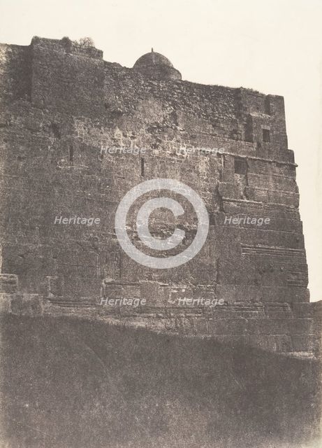 Jérusalem, Enceinte du Temple, Face Sud de l'angle Sud-Est, 1854. Creator: Auguste Salzmann.