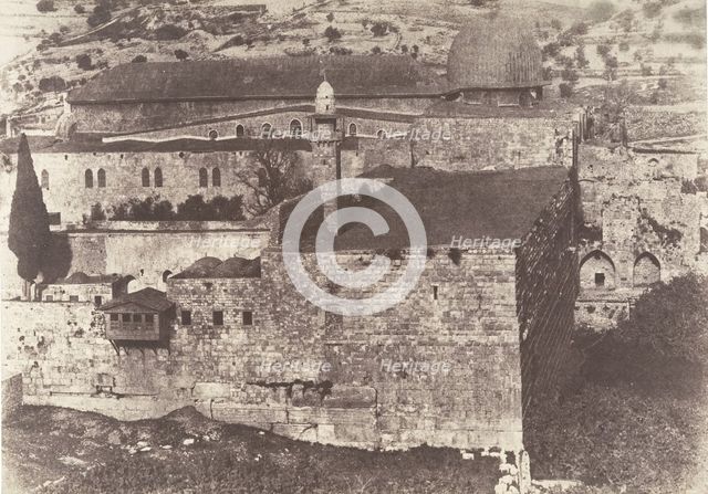 Jérusalem, Enceinte du Temple, Mosquée El-Aksa, angle Sud-Ouest, 1854. Creator: Auguste Salzmann.