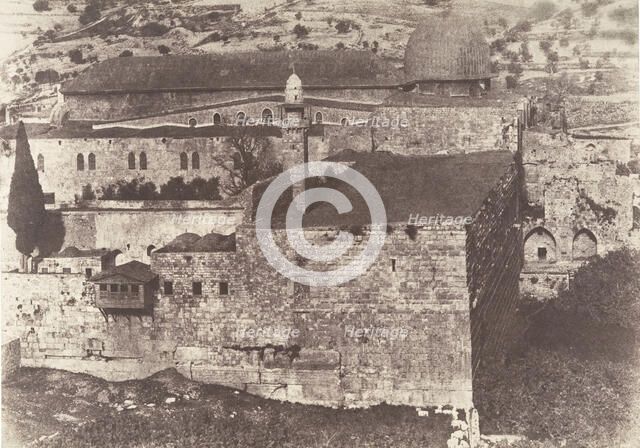 Jérusalem, Enceinte du Temple, Mosquée El-Aksa, angle Sud-Ouest, 1854. Creator: Auguste Salzmann.