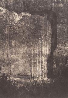 Jérusalem, Enceinte du Temple, Moulure judaïque formant pied-droit de l'une des portes rom..., 1854. Creator: Auguste Salzmann