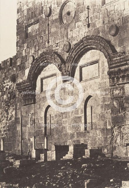 Jérusalem, Enceinte du Temple, Porte Dorée, 1854. Creator: Auguste Salzmann.
