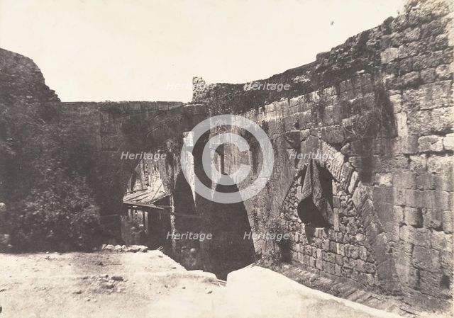 Jérusalem, Enceinte de l'Hopital des Chevaliers-de-Saint-Jean, Côté Sud, 1854. Creator: Auguste Salzmann.