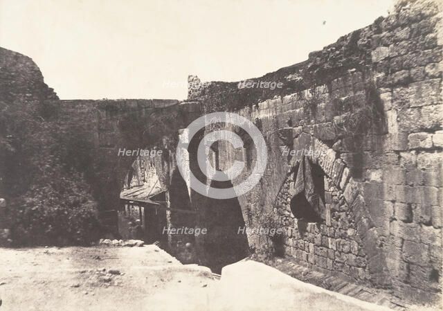 Jérusalem, Enceinte de l'Hopital des Chevaliers-de-Saint-Jean, Côté Sud, 1854. Creator: Auguste Salzmann.