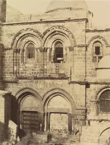 Jérusalem. Entrée de l'église du St. Sépulcre, 1860 or later. Creator: Louis de Clercq