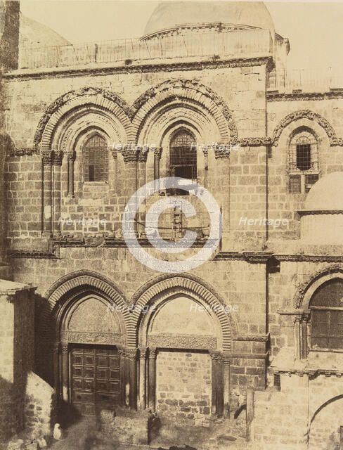 Jérusalem. Entrée de l'église du St. Sépulcre, 1860 or later. Creator: Louis de Clercq.