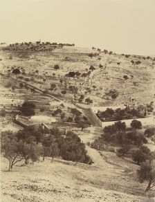 Jérusalem. (Environs) Jardin Gethsemani et Mont des Oliviers, 1860 or later. Creator: Louis de Clercq