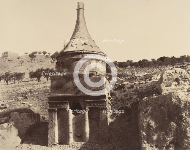 Jérusalem. (Environs) Tombeau d'Absalon, 1860 or later. Creator: Louis de Clercq.