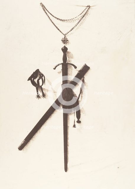 Jérusalem, Epée de Godefroy de Bouillon, 1854. Creator: Auguste Salzmann.