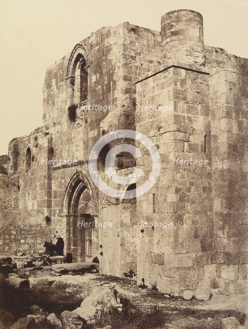 Jérusalem. Façade de l'église Ste. Anne., 1860 or later. Creator: Louis de Clercq.