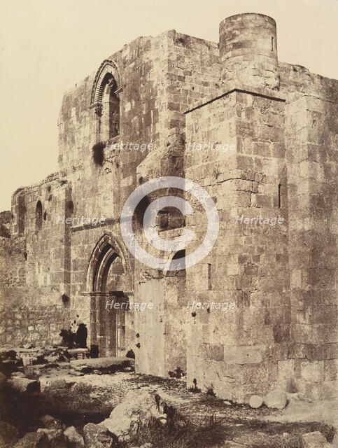 Jérusalem. Façade de l'église Ste. Anne., 1860 or later. Creator: Louis de Clercq.