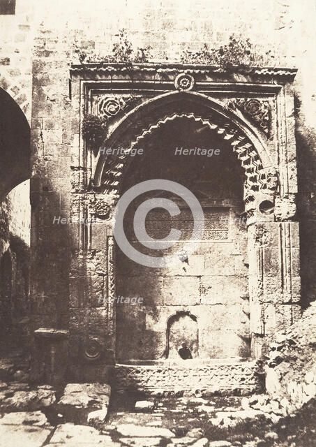 Jérusalem, Fontaine Arabe, 4, 1854. Creator: Auguste Salzmann.
