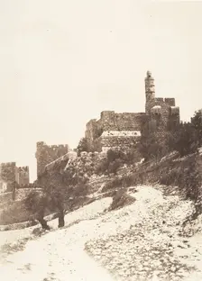 Jérusalem, Forteresse de David (citadelle), Face Ouest, 1854. Creator: Auguste Salzmann