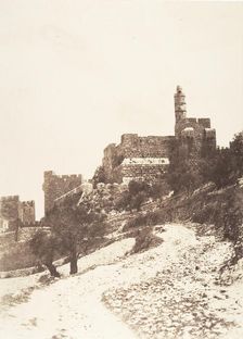 Jérusalem, Forteresse de David (citadelle), Face Ouest, 1854. Creator: Auguste Salzmann
