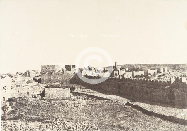 Jérusalem, Forteresse de Sion, 1854. Creator: Auguste Salzmann.