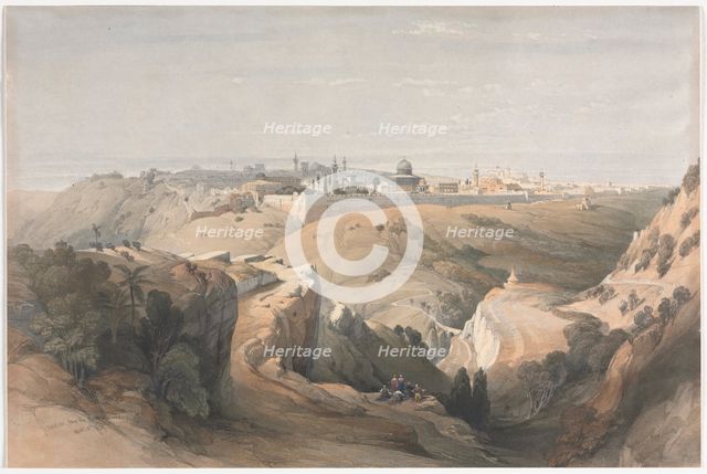 Jerusalem from the Mount of Olives, 1839. Creator: David Roberts (British, 1796-1864).