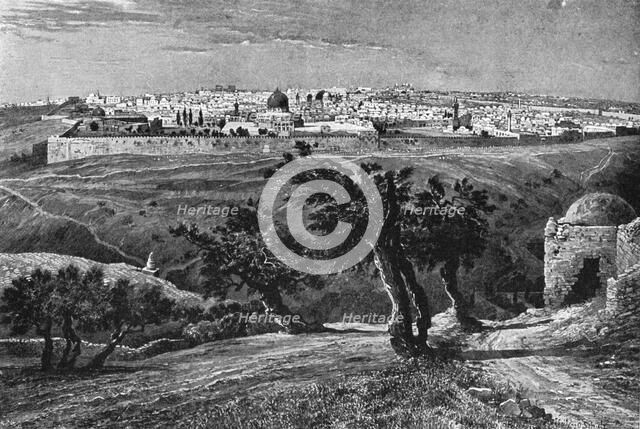 Jerusalem, from the Mount of Olives, 1902. Artist: Unknown