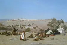 Jerusalem from the Mount of Olives, by 1880. Creator: Charles Théodore Frère