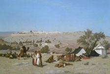 Jerusalem from the Mount of Olives, by 1880. Creator: Charles Théodore Frère