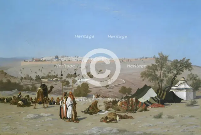 Jerusalem from the Mount of Olives, by 1880. Creator: Charles Théodore Frère.