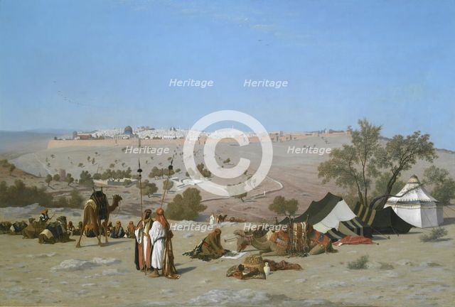 Jerusalem from the Mount of Olives, by 1880. Creator: Charles Théodore Frère.