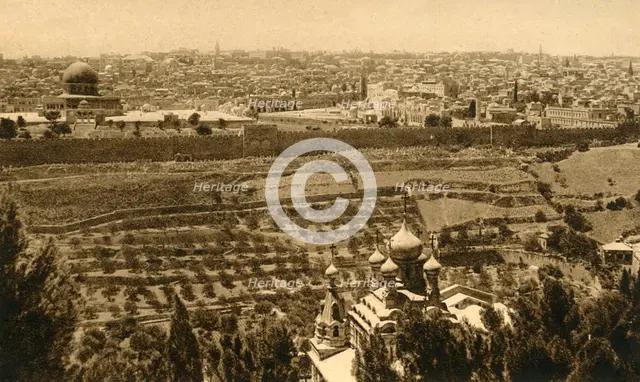 'Jerusalem from the Mount of Olives', c1918-c1939. Creator: Unknown.