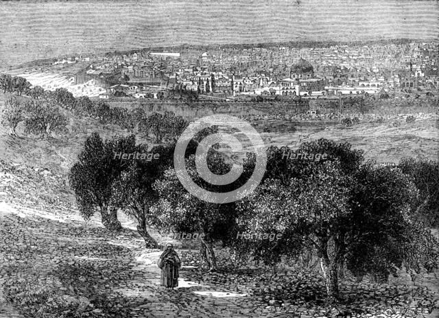 Jerusalem from the Mount of Olives - from a photograph by Mr. F. Bedford..., 1862. Creator: Mason Jackson.