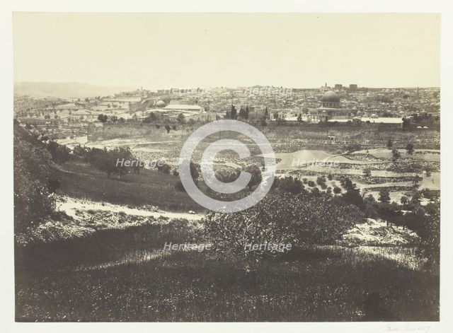 Jerusalem, from the Mount of Olives, No.1, 1857. Creator: Francis Frith.
