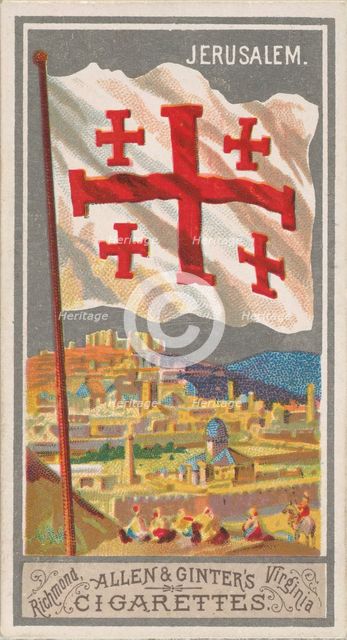 Jerusalem, from the City Flags series (N6) for Allen & Ginter Cigarettes Brands, 1887. Creator: Allen & Ginter.