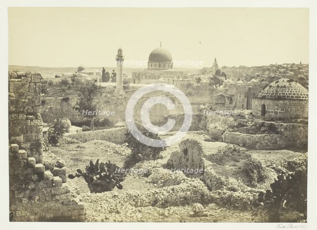 Jerusalem from the City Wall, 1857. Creator: Francis Frith.