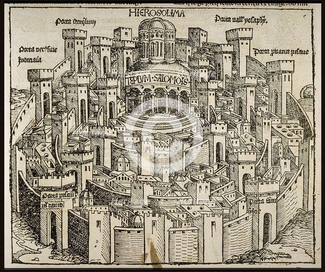 Jerusalem (from the Schedel's Chronicle of the World), ca 1493. Creator: Wolgemut, Michael (1434-1519).