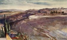 Jerusalem from the Traditional Spot on the Mount of Olives Where Christ Wept Over The City 1902. Creator: John Fulleylove
