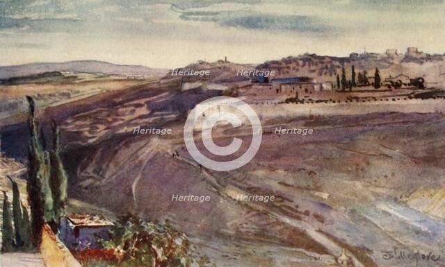 'Jerusalem from the Traditional Spot on the Mount of Olives Where Christ Wept Over The City', 1902. Creator: John Fulleylove.