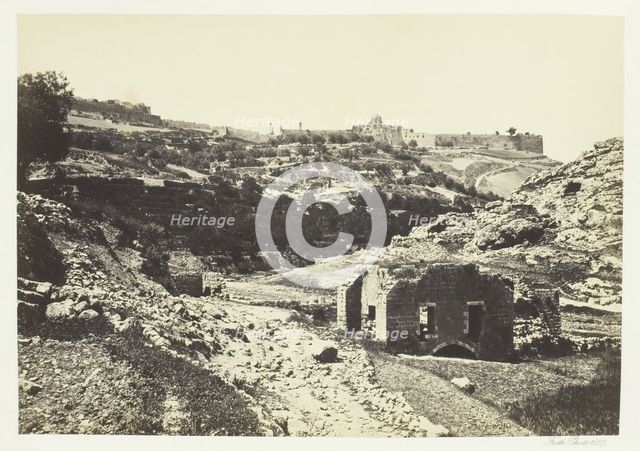 Jerusalem from the Wall of En-Rogel, 1857. Creator: Francis Frith.