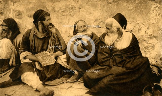 'Jerusalem - Jews at the Wailing Wall', c1918-c1939. Creator: Unknown.