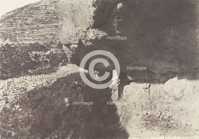 Jérusalem, Piscine de Siloe, Canal taillé dans le roc, 1854. Creator: Auguste Salzmann.