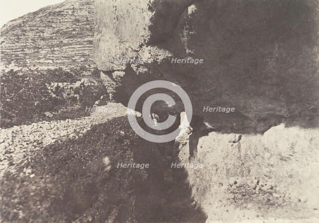 Jérusalem, Piscine de Siloe, Canal taillé dans le roc, 1854. Creator: Auguste Salzmann.