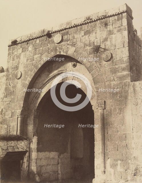 Jérusalem. Porte de Damas (Bab-el-Ahmoud), 1860 or later. Creator: Louis de Clercq.