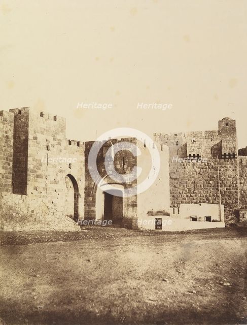 Jérusalem. Porte de Hebron et de Jaffa. (Bab-el-Khalil), 1860 or later. Creator: Louis de Clercq.