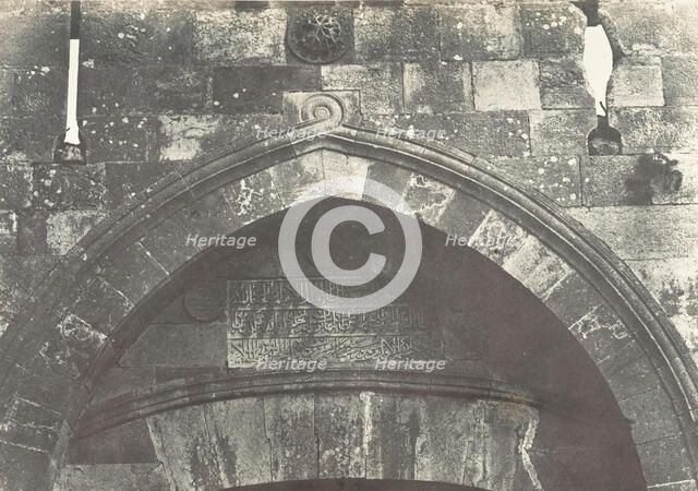 Jérusalem, Porte de Jaffa, Inscription, 1854. Creator: Auguste Salzmann.