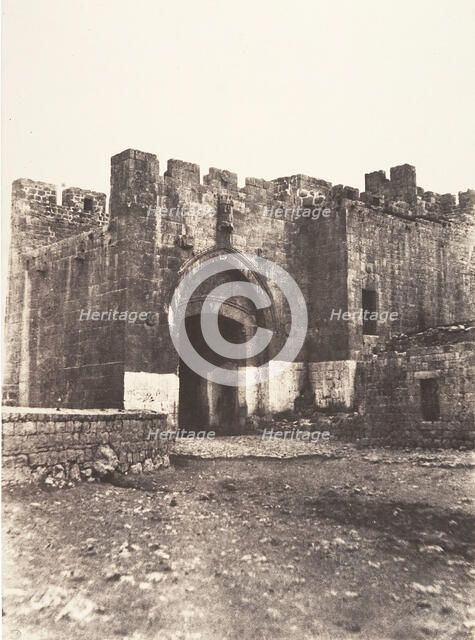 Jérusalem, Porte de Jaffa, Intérieur, 1854. Creator: Auguste Salzmann.