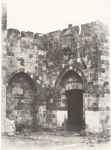 Jérusalem, Porte de Jaffa, Vue extérieure, 1854. Creator: Auguste Salzmann