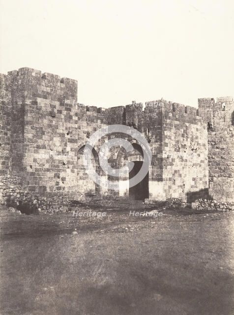 Jérusalem, Porte de Jaffa, Vue générale, 1854. Creator: Auguste Salzmann.