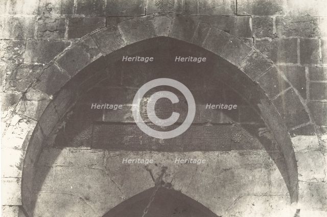 Jérusalem, Porte de la citadelle, Inscription, 1854. Creator: Auguste Salzmann.