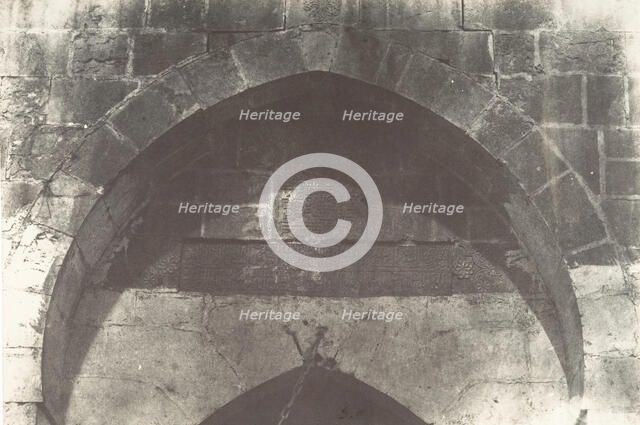 Jérusalem, Porte de la citadelle, Inscription, 1854. Creator: Auguste Salzmann.