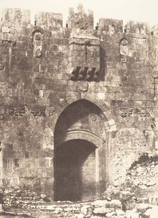 Jérusalem, Porte Saint-étienne, Vue extérieure, 1854. Creator: Auguste Salzmann