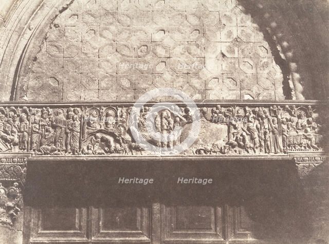 Jérusalem, Saint-Sépulcre, Bas-relief (porte d'entrée), 1854. Creator: Auguste Salzmann.
