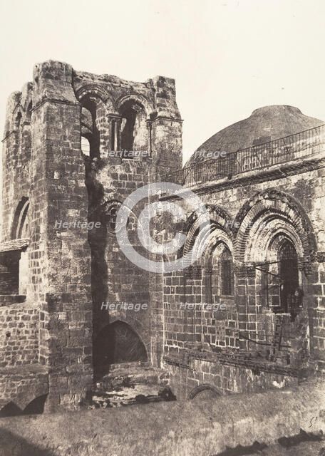 Jérusalem, Saint-Sépulcre, Clocher, 1854. Creator: Auguste Salzmann.